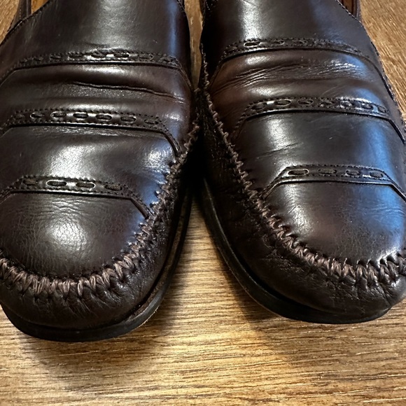 Miguel Angel Brown Leather Men’s Loafers Size 10 1/2 Made In Spain - Picture 3 of 14